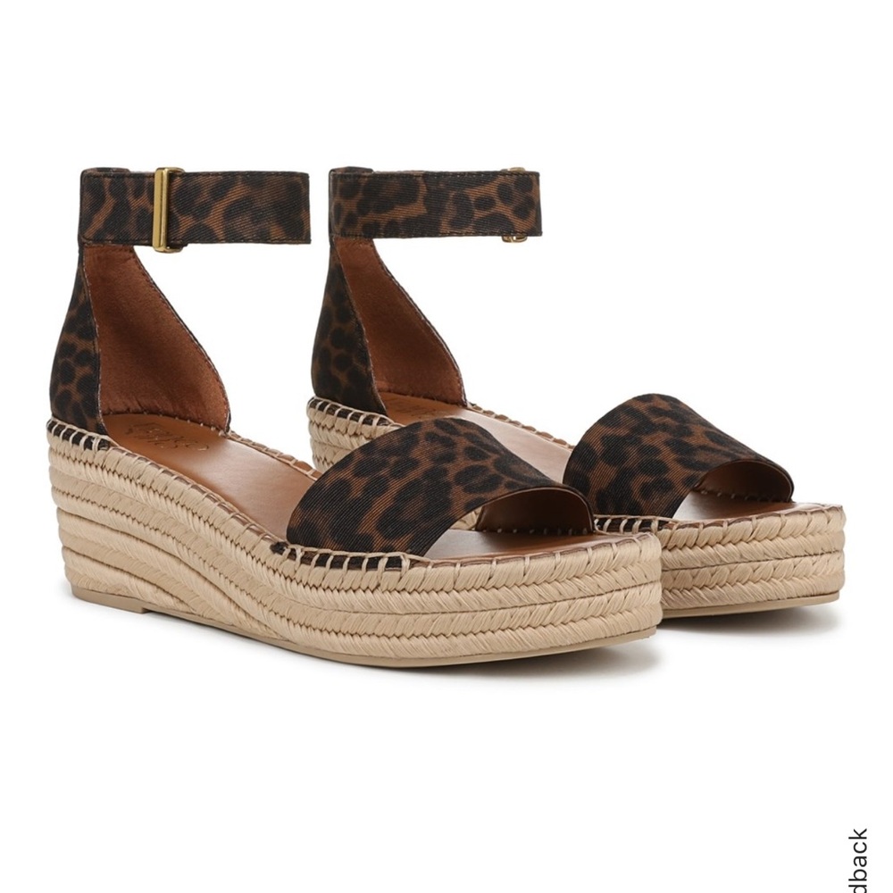 Franco Sarto Brown Leopard Espadrille Wedges